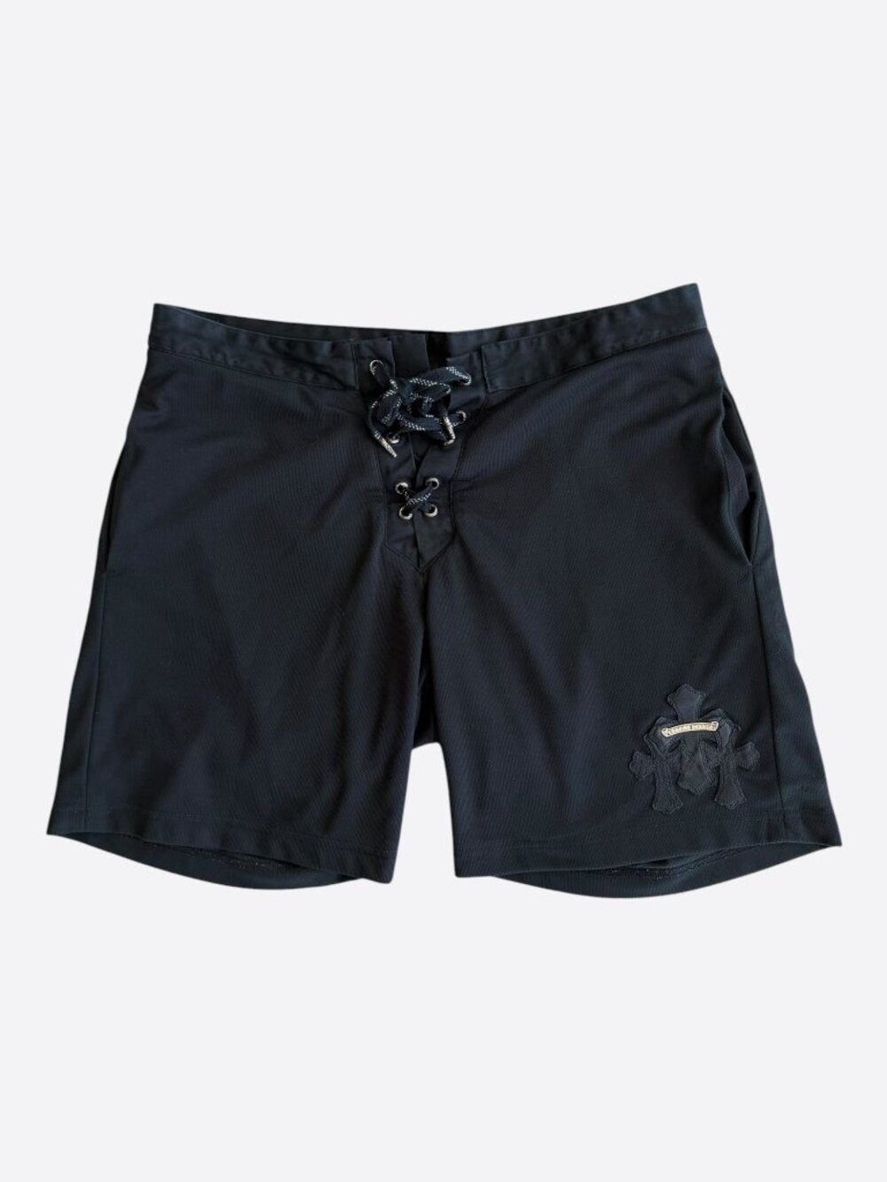 Chrome Hearts Black Triple Cross Patch Swimshorts